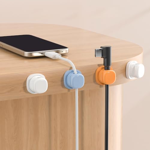 6PCS Swivel Cable Clips, Rotating Cord Organizer 7mm Hole para Phone USB Wire, Organizador de Cables Rotativo para Escritorio miniatura 7