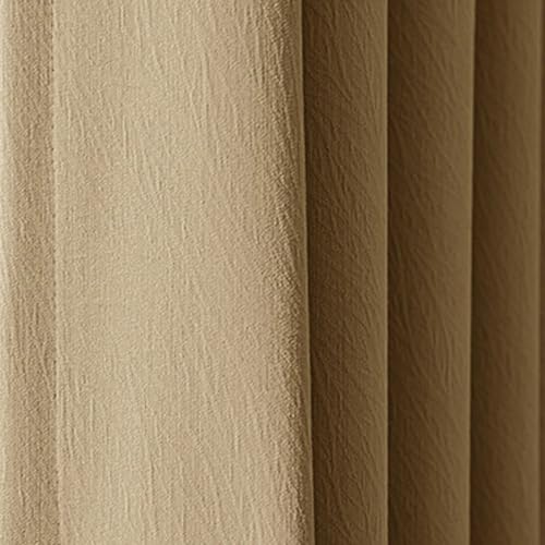 Rideaux marron aspect lin de qualité supérieure à œillets pour salon