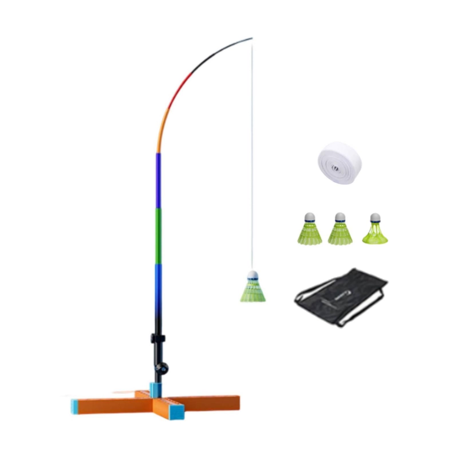 harayaa Entrenador Bádminton con Raqueta y Cordón Elástico Portátil Plástico y Nailon Estable Resisn Al Viento para Adultos, Patio