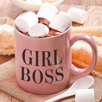 Girl Boss Pink Coffee Mug โ Celebrate & Empower The Inspirational Women In your Life - The Perfect Novelty, Funny Christmas Or Birthday Gift Idea For Her - 11oz Ceramic - Comes In Cute Pink Gift Box