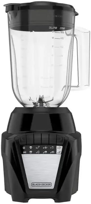 BLACK+DECKER 700W Stainless Steel 6-Tip IceCrush Blender, 8 Speeds + Pulse, 7-Cup Ergonomic Jar (56oz), Ice Crushing & Smoothie Maker