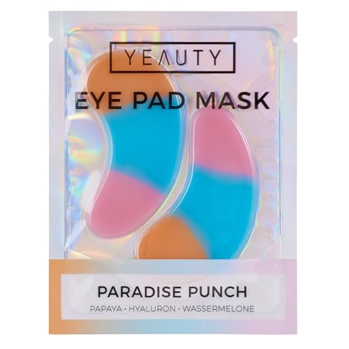 YEAUTY PARADISE PUNCH Eye Pad – Feuchtigkeitsspendende Augenmaske mit Papaya, Hyaluron & Wassermelone – Tropischer Pflege-Boost für strahlende Haut – Vegane Eyepads für alle Hauttypen – 1 Paar