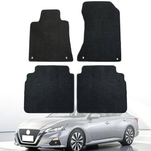 GXARTS Waterproof Car Floor Mats Velour Carpet Full Set Fit for Nissan Altima 2019 2020 2021 2022 2023 2024 2025 | All-Weather Protect with Anti-Skid Retaining Buckle