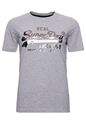 Superdry VL Boho Sparkle Tee T-Shirt, Gris Marl, S Femme