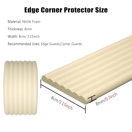 Protections d'angle de sécurité pour bébé – Protection des bords en mousse souple pour enfants, bande de pare-chocs autocollante, rembourrage découpable, épaisseur de 8 mm, solution de protection des