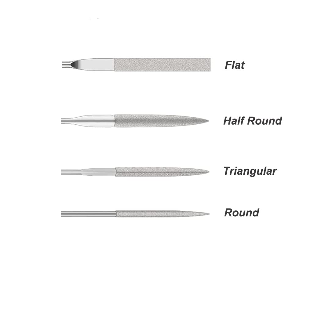 Kit di File Metallici a Forma Piatta, 4 Pezzi Mini Set di Diamanti Artigianale Legno Raspa