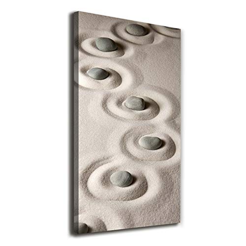 Tableaux pour la mur Tulup 60x120 cm image sur toile beige avec pierres sur le sable