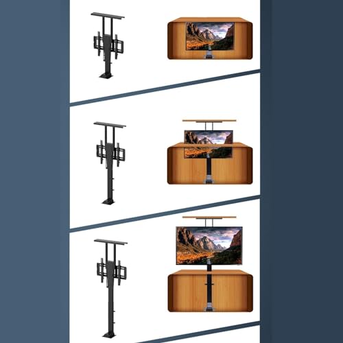 Soporte de TV motorizado con elevador ajustable para mesa miniatura 4