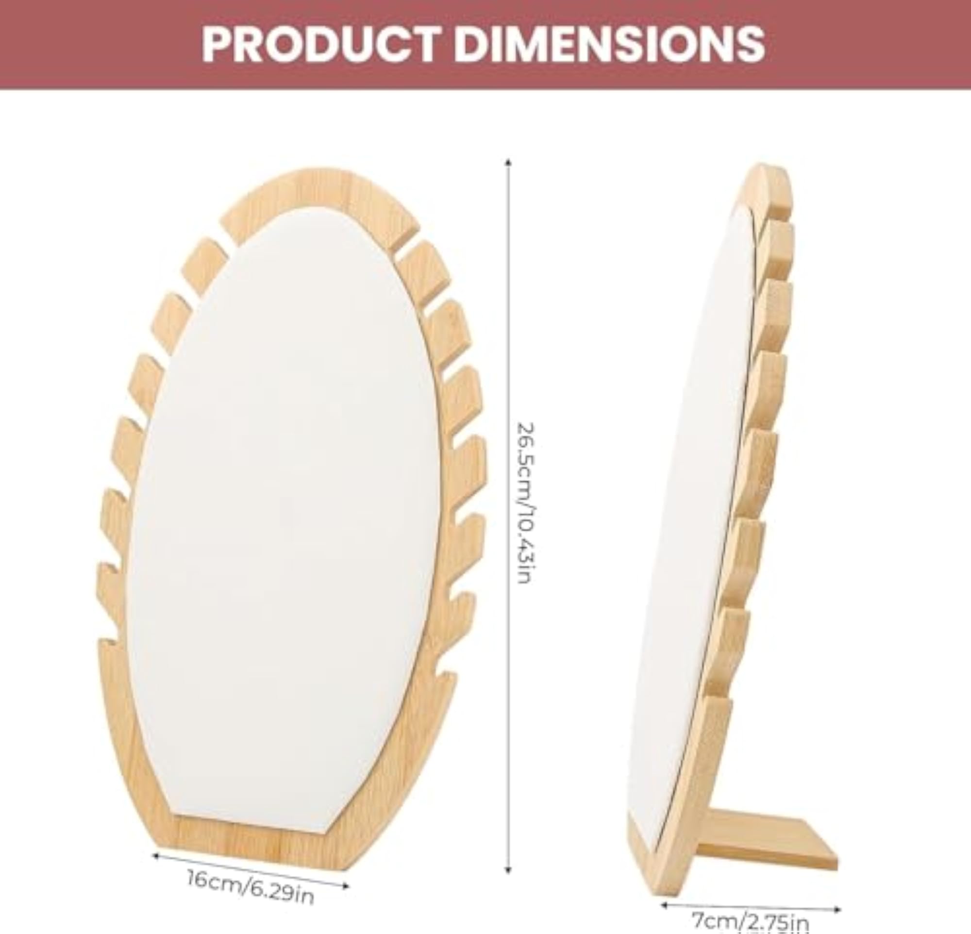Wooden Necklace Display Stand with PU Leather Mat