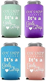 Girls Weekend Trip Gift for Women Bachelorette Party Favor Fun Cruise Essential Idea - Set of 4 (Oh Ship Its a Girls Trip)