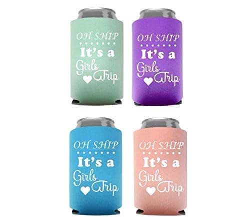 Girls Weekend Trip Gift for Women Bachelorette Party Favor Fun Cruise Essential Idea - Set of 4 (Oh Ship Its a Girls Trip)
