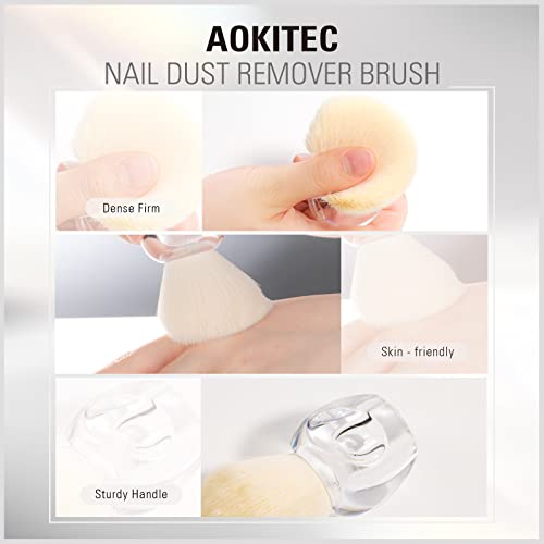 Aokitec Nail Dust Brush For Nail Art Dust Powder Remover Brush For Acrylic Nails Soft Kabuki Cleaner Brush For Nail Art & Makeup #TOP1