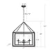 Emliviar 4-Light Lantern Pendant Light, Dining Room Chandelier Cage Hanging Light, Oil Rubbed Bronze Finish with Clear Glass Shade, 3039-4A