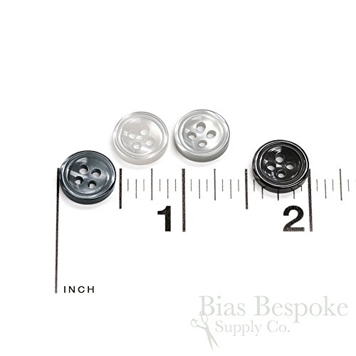 Set Of 12 Luminescent Dark Gray Shirt Buttons, Made In Italy #TOP2