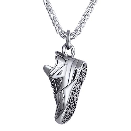 Youth boys sport shoe necklace stainless steel personalised runni…