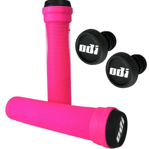 F26 Odi Poignées souples pour trottinette freestyle BMX Dirt Trick Tret Freestyle avec embouts de guidon de bar (SL/135 mm/rose)