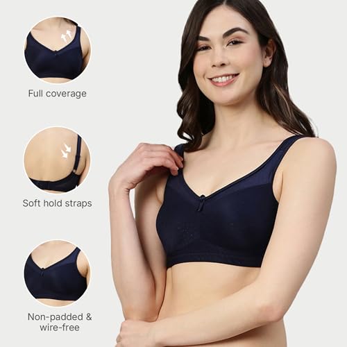 Image of Enamor Hidden X-Frame and Smoothening Women's Full Support Everyday Bra - Jiggle Control, Non Padded, Wirefree, Full Coverage - FB12 (Available in Plus Sizes)