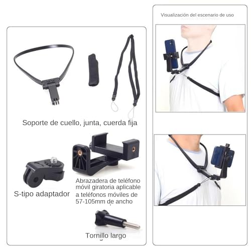 Soporte para teléfono para el cuello resistente y ajustable para gimnasio 7
