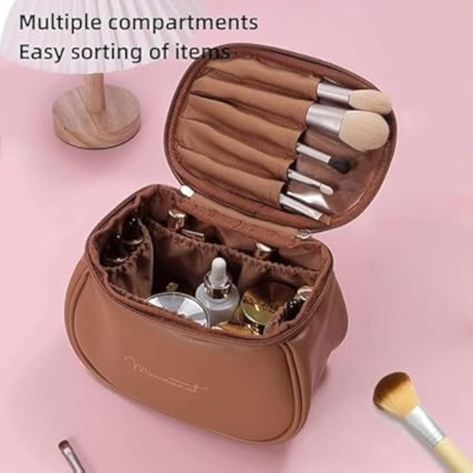 Large Capacity Travel Cosmetic Bag with Handle