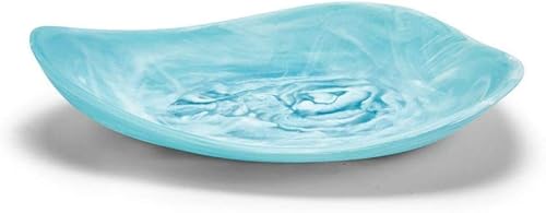 Two's Company Tozai Archipiélago Aqua Marbleized - Plato orgánico con forma de archipiélago (15.0 in)