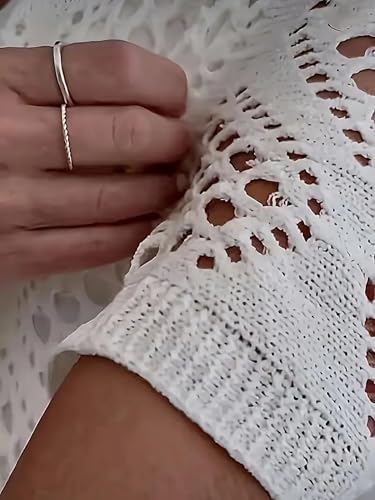Image of NASKY Womens Crochet Top Summer Fashion 2026 - Sexy 3 /4 Batwing Sleeve Knit Sweater