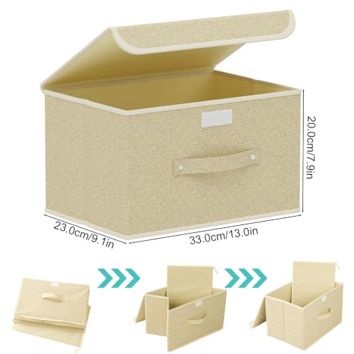 ENUMAIL Storage Bins with Handles,Grey and Beige,13x9.1x7.9in,5 Pack by ENUMAIL - Used condition - Image 8