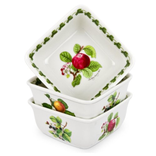 Portmeirion Pomona Mini Dishes Square Set Of 3