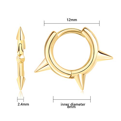 Image of Tiny Gold Hoops Earrings 14K Gold Plated Small Hoop Earrings Dainty Minimalist Geometric Huggie Earrings Boho Beach Simple Jewelry Gift for Her