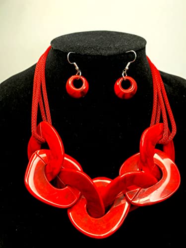 Statement Chunky Necklace Alloy Acrylic Cuban Link Chain Necklace Resin Geometric Statement Large Choker Necklaces Fashion Bib Collar Chain Necklace for Women Delicate Jewelry Adjustable for Women,3