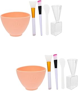 FRCOLOR 2 Conjuntos De Máscara De Coroa Tigela De Beleza Máscara Facial De Silicone Tigela De Mistura Mini-Ferramentas Rosto DIY Tigela Tigela Facial Padrão Tigela Máscara De Silicone Kit