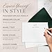 Curio Press Modern Personalized Stationery Set, Custom Note Cards with Name & Monogram, Personalized Thank You Cards with Envelopes, Personalized Note Cards Handmade Stationery Cards-Thin Line Flat