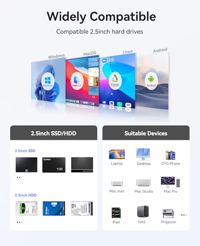 ORICO All-Flash 2.5-inch USB-C Docking Station with 5 Gbps Data Transfer Speed, Compatible with 2.5'' SSD, Featuring 10 Gbps Hub Expansion and Support for Up to 40 TB Storage Capacity - image 8