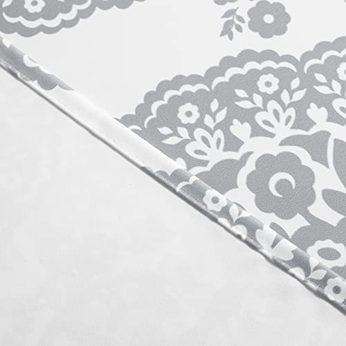Inselnwald Gray Valance For Kitchen Bathroom, Damask Medallion Pattern Window Treatment Small Curtain Floral Valances For Bedroom Home Decor Rod Pocket 52 X 18 Inch Gray #TOP3