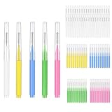 80 cepillos interdentales, 5 tamaños, cepillos interdentales rectos de 0,5 mm a 1,0 mm, reutilizables, para encías sensibles, limpia a fondo los restos de comida entre los dientes