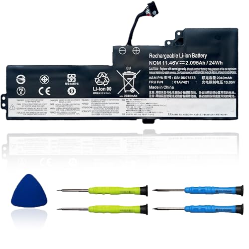 OUWEE SB10K97578 01AV421 Laptop Battery Compatible with Lenovo ThinkPad A475 A485 T470 T480 TP25 Series Notebook 01AV489 01AV420 SB10K97577 01AV419 SB10K97576 11.46V 24Wh 2095mAh