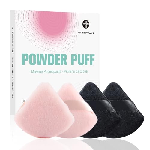 EIGSHOW houpette maquillage Triangle poudre libre accessoires de maquillage et outils Pour fixer les poudres les fards à joues etc 4 paquets Noir et