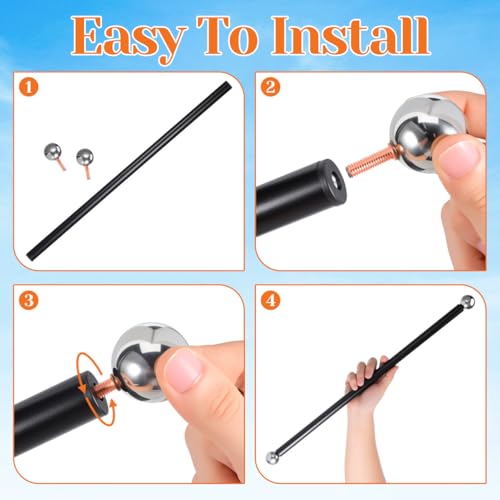 iplusmile Lamp Post Cross Arm Replacement: 22" Cross Arm Ladder Rest Handle with Removable Decorative Spheres for Outdoor Lamp Posts Poles, Sliver by iplusmile - Used condition - Image 7