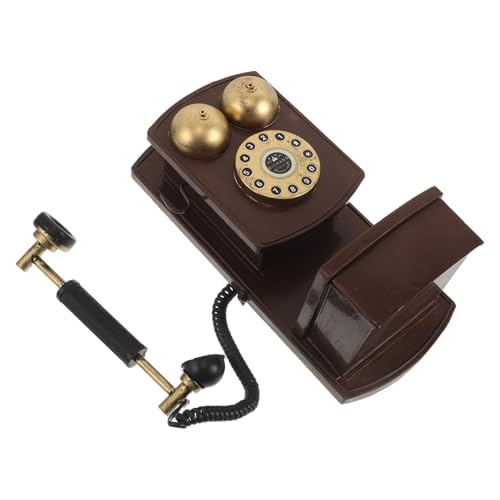 Téléphone rétro mural en fer BESPORTBLE vintage de 32 cm avec cadran rotatif décoratif