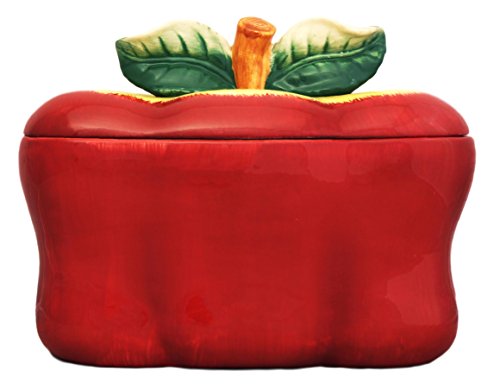 Ceramic Bread Box Apple 13-1/4"L, 87475 BY ACK