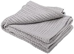 Abeille 100% Cotton Cellular Blanket, Grey