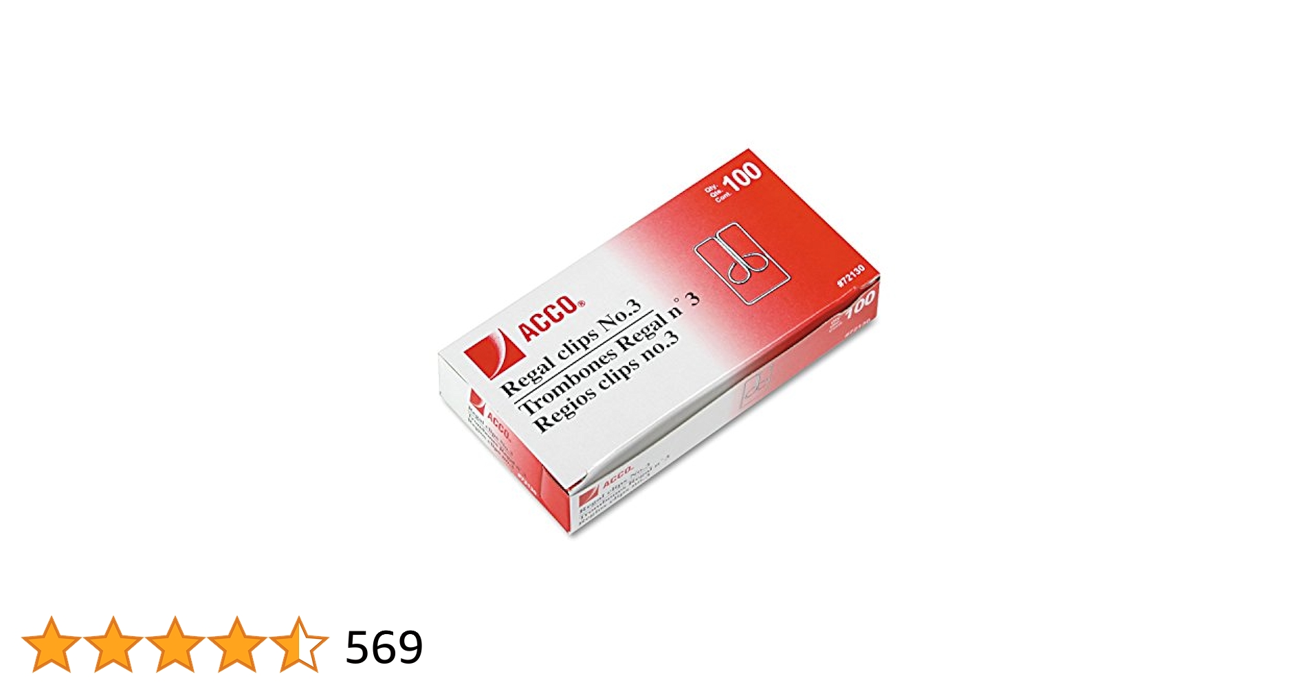 Amazon.com : ACCO #3 Regal Owl Clips, Steel Wire, 1 Inch