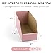 Golden State Art, 9.4x4x4.5 Cardboard Storage Bins, 10 Pack Corrugated Open Top Bin Box for Shelves Garage Office Warehouse Organization, Pink