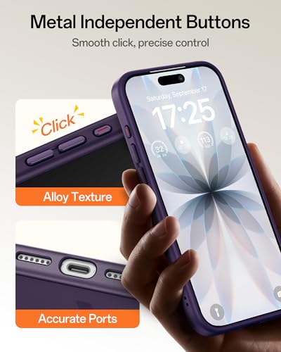 Image of UNBREAKcable Magnetic for iPhone 17 Case 6.3-Inch, Compatible with MagSafe, Full Camera Protection, Built-in Magnetic Ring, Drop Protection Shockproof Slim Phone Cover - Dark Purple