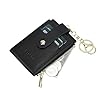 Cynure Damen & Herren Leder RFID Blocking Kartenhalter Slim Small Zipper Keychain Fronttasche Geldbörse mit 2 ID Fenster, 1-Plain Black #4