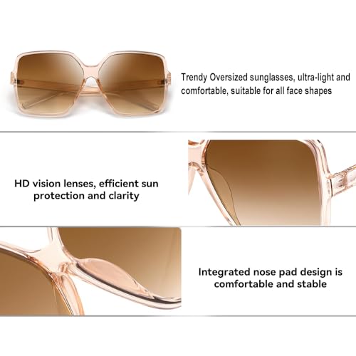 Oversized Square Sunglasses for Women and Men, Large Wide Frame, UV Protection, Unisex Fashion Shades4