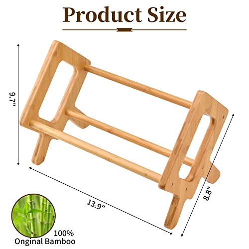 Bamboo Desktop Bookshelf - Compact Tabletop Bookcase For Small Spaces - Desk Organizer X - Mini Wooden Bookcases For Home And Office - Book Display Rack For Kids (Wood, Green) #TOP1