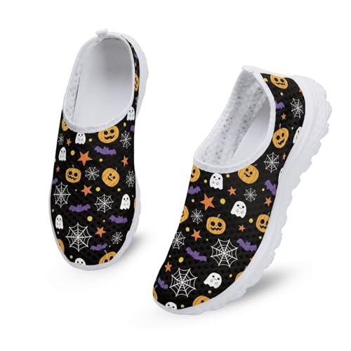 FKELYI Halloween Shoes for Women Slip On Walking Shoes Breathable Mesh Flats Athletic Running Tennis Sneakers3