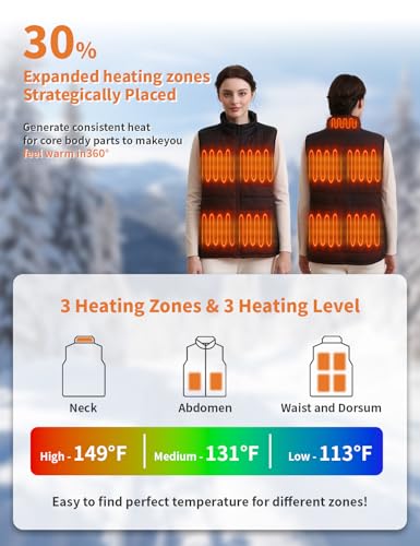 Women’s Heated Vest with 20000mah Battery Pack Included, Rechargeable Heated Jackets for Women, Lightweight Quilted3