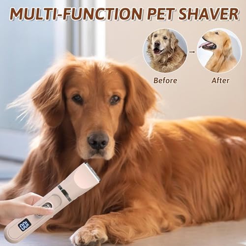 Image of 4-in-1 Pet Grooming Kit for Cats, Dogs & Rabbits | Rechargeable Cordless Low Noise Clippers with Paw Trimmer, Nail Grinder, Face & Ear Shaver | Safe, Portable Hair Grooming Tool for Pets