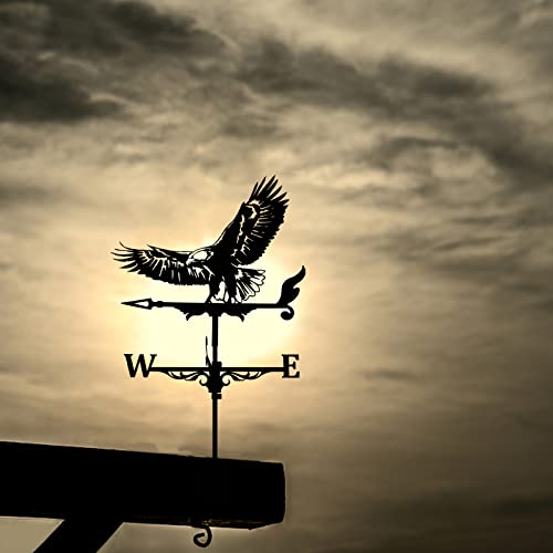 Metal Weather Vane Decoration, 25.6 Inch Eagle Weathervane Roof Weather Vane, Stainless Steel Wind Direction Indicator For Outdoor Garden Pile Roof Decoration (Eagle) #TOP2